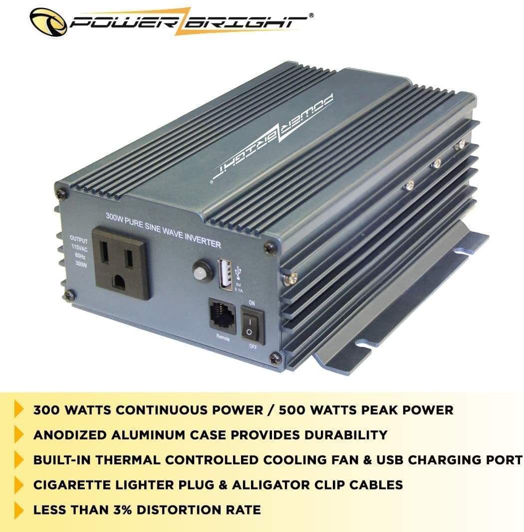 APS300 PowerBright 300 Watt 12V DC to 115V AC Pure Sine Power