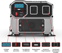 Load image into Gallery viewer, Energizer 3000 Watt 12V Power Inverter image of front features
