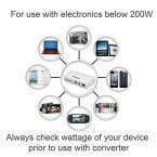 Load image into Gallery viewer, KRV200-W 200 Watt Travel Kit Converter with USB charger image of electronic devices