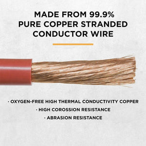 Power Bright 2 AWG 12 Foot High Copper cable for power inverters image of copper 99.9% oxygen free.