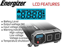 Load image into Gallery viewer, Energizer 1100 Watt 12V Power Inverter image of LCD features 
