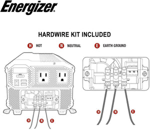 Energizer 3000 Watt 12V Power Inverter image of Hardwire Kit