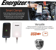 Load image into Gallery viewer, Energizer Heavy Duty Jump Starter 7500mAh image of smart clamps  and versatile
