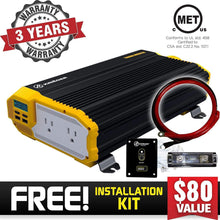 Load image into Gallery viewer, Krieger 1500 Watts Power Inverter 12V to 110V image of warranty and installation kit
