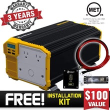 Load image into Gallery viewer, Krieger 3000 Watts Power Inverter 12V to 110V image of warranty and installation kit
