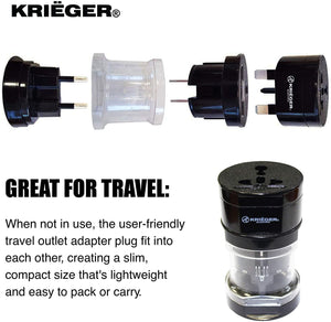KRIGER Small Size Worldwide International Travel Plug Adapter Kit image of great for travel