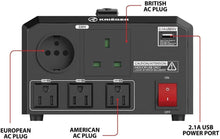 Load image into Gallery viewer, ULT1700 Krieger 1700 Watt Voltage Transformer, 110/120V to 220/240V image of plug

