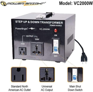 VC2000W PowerBright 2000 Watts image of features