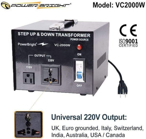 VC2000W PowerBright 2000 Watts image of universal outputl